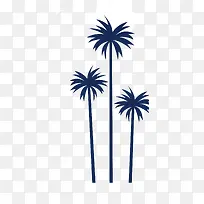 夏天海边美丽椰子树
