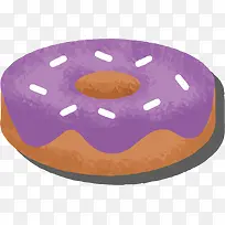 矢量图紫色面包圈食物