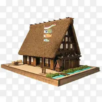 日式茅草屋模型