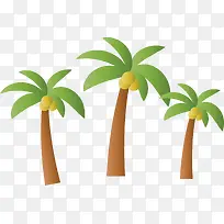 夏天海边的椰子树
