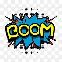 手绘创意爆炸贴boom