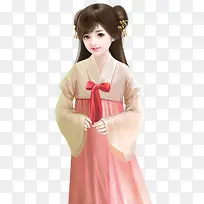 古风稚嫩清纯少女手绘