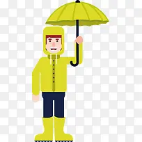 黄绿色的雨伞雨衣