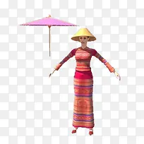 傣族姑娘3d模型