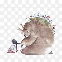 水彩小熊