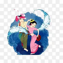 傣族姑娘泼水节