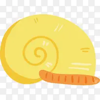 可爱的黄色海螺
