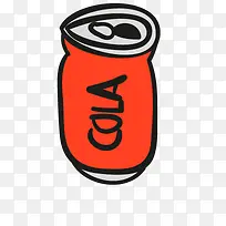 易拉罐罐装可乐手绘图