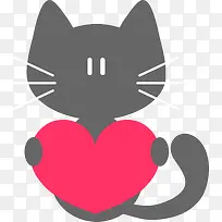 手绘灰色猫咪尾巴