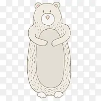 抱着肚子的可爱小熊