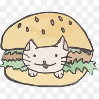 猫咪汉堡矢量图