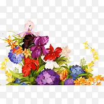 春天装饰手绘鲜花素材