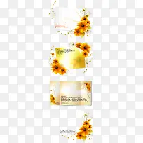 黄色卡片矢量装饰花纹背景素材