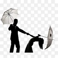 雨中情侣跳舞