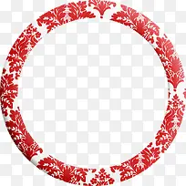 红色花纹美丽圆环