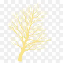 黄色大树剪影装饰图案