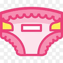 粉色手绘纸尿裤元素