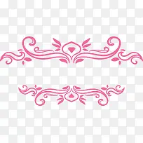 粉红色欧式花藤边框