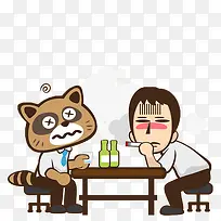 一个烦恼又满脸黑线的男人