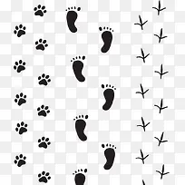 动物脚印剪影集合图