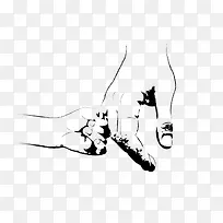 免抠卡通手绘大手牵小手