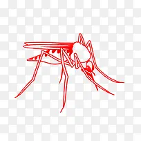 红色蚊子手绘简图