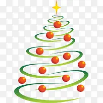 线条和圆球组成的圣诞树矢量素材