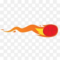 带火的火焰红色篮球矢量