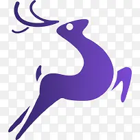 手绘紫色小鹿