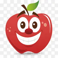 矢量图咧嘴笑的苹果