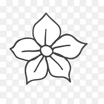 矢量黑白线描手绘装饰花卉