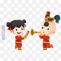 一鸣惊人手绘年画