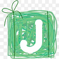 卡通手绘圆圈字母J