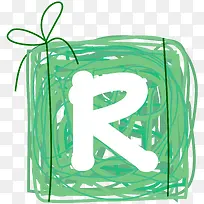 卡通手绘圆圈字母R