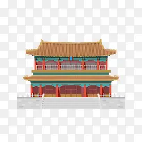 北京古建筑手绘插画