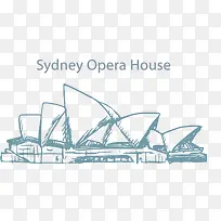 手绘澳大利亚悉尼歌剧院