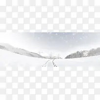 白色冰雪王国海报背景