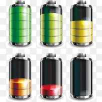 彩色立体电池能源提示符号图标