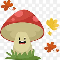 可爱微笑的蘑菇