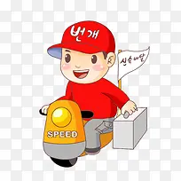 骑车送外卖的男人