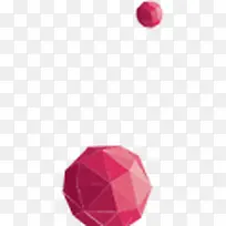 粉色立体三角形球体