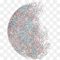 彩色粒子抽象球体