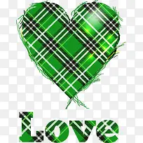 绿色格纹爱心