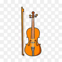 灰色手绘小提琴元素