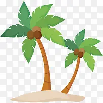 夏天海报沙滩椰子树
