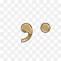金色边框逗号句号