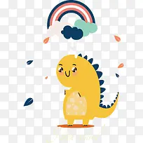 走在雨中的黄色怪兽