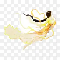 黄色中国风仙女装饰图案