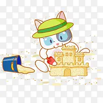 小猫堆沙雕素材免抠