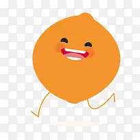 跑步橙子开心表情
